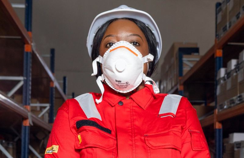 Technician wearing personal protective equipment